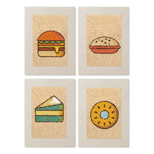 Load image into Gallery viewer, Punch Needle Kits (4 pieces) with frames - Street Food 2 Figured'Art