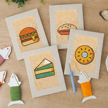 Load image into Gallery viewer, Punch Needle Kits (4 pieces) with frames - Street Food 2