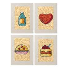 Load image into Gallery viewer, Punch Needle Kits (4 pieces) with frames - Yummy Favorites 2 Figured'Art