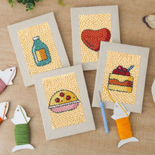 Load image into Gallery viewer, Punch Needle Kits (4 pieces) with frames - Yummy Favorites 2