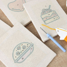 Load image into Gallery viewer, Punch Needle Kits (4 pieces) with frames - Yummy Favorites 2