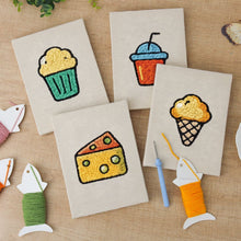 Load image into Gallery viewer, Punch Needle Kits (4 pieces) with frames - Tasty Bites Collection 1