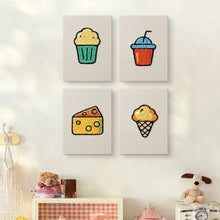 Load image into Gallery viewer, Punch Needle Kits (4 pieces) with frames - Tasty Bites Collection 1