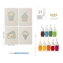 Load image into Gallery viewer, Punch Needle Kits (4 pieces) with frames - Tasty Bites Collection 1
