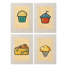 Load image into Gallery viewer, Punch Needle Kits (4 pieces) with frames - Tasty Bites Collection 2 Figured'Art