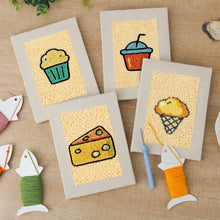 Load image into Gallery viewer, Punch Needle Kits (4 pieces) with frames - Tasty Bites Collection 2