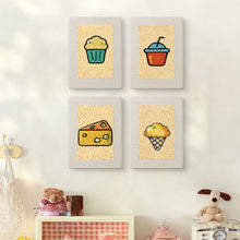 Load image into Gallery viewer, Punch Needle Kits (4 pieces) with frames - Tasty Bites Collection 2