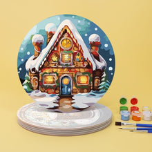 Load image into Gallery viewer, Paint by numbers 8" Placemats (6 pieces) - Gingerbread House, Christmas Tree and Winter Designs
