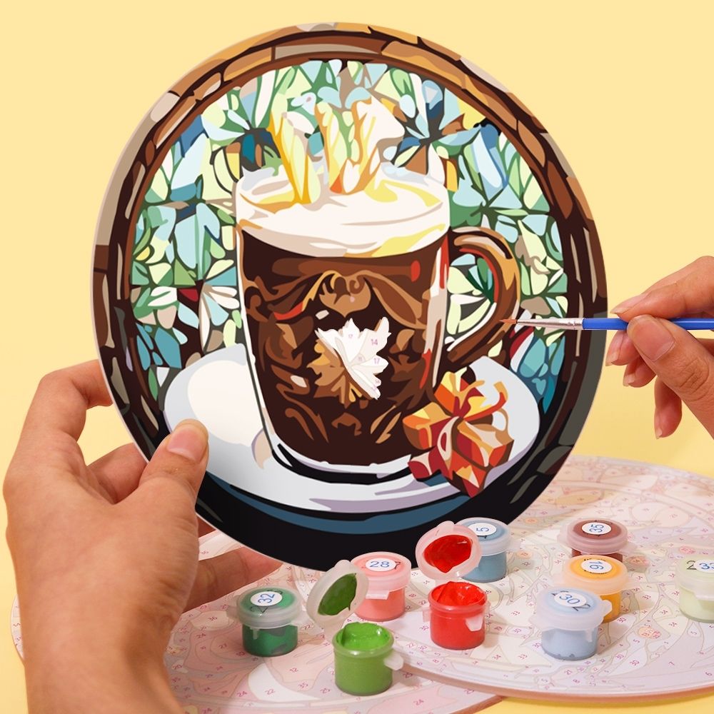 Paint by numbers 8" Placemats (6 pieces) - Gingerbread House, Christmas Tree and Winter Designs