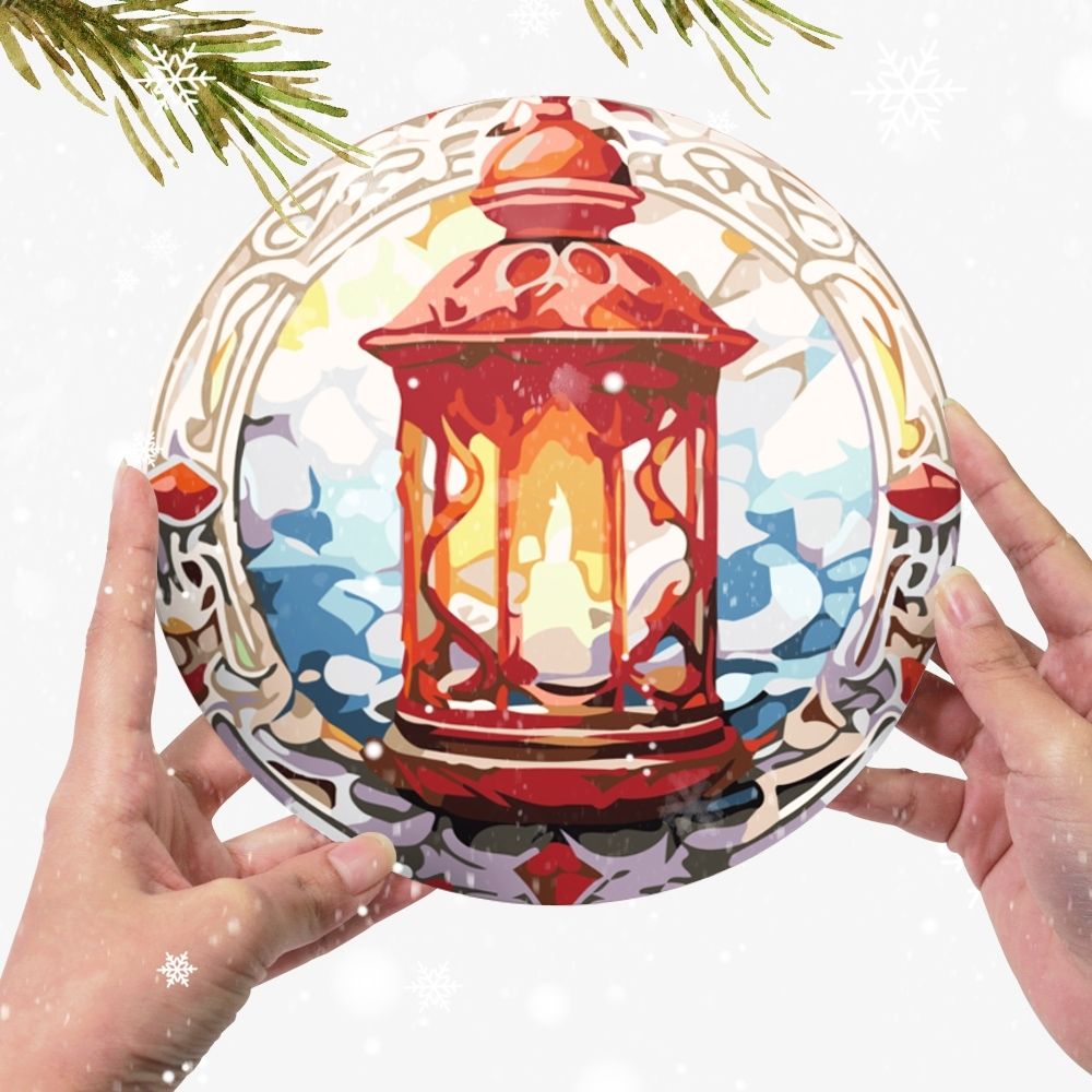 Paint by numbers 8" Placemats (6 pieces) - Gingerbread House, Christmas Tree and Winter Designs