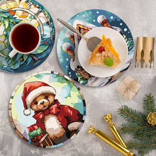 Load image into Gallery viewer, Paint by numbers 8" Placemats (6 pieces) - Gingerbread House, Christmas Tree and Winter Designs