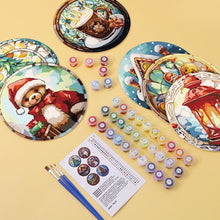 Load image into Gallery viewer, Paint by numbers 8" Placemats (6 pieces) - Gingerbread House, Christmas Tree and Winter Designs