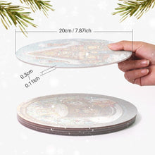 Load image into Gallery viewer, Paint by numbers 8" Placemats (6 pieces) - Gingerbread House, Christmas Tree and Winter Designs