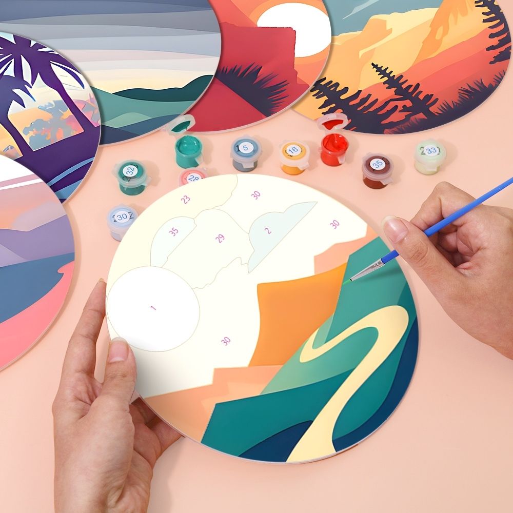 Paint by numbers 8" Placemats (6 pieces) - Nature Vista