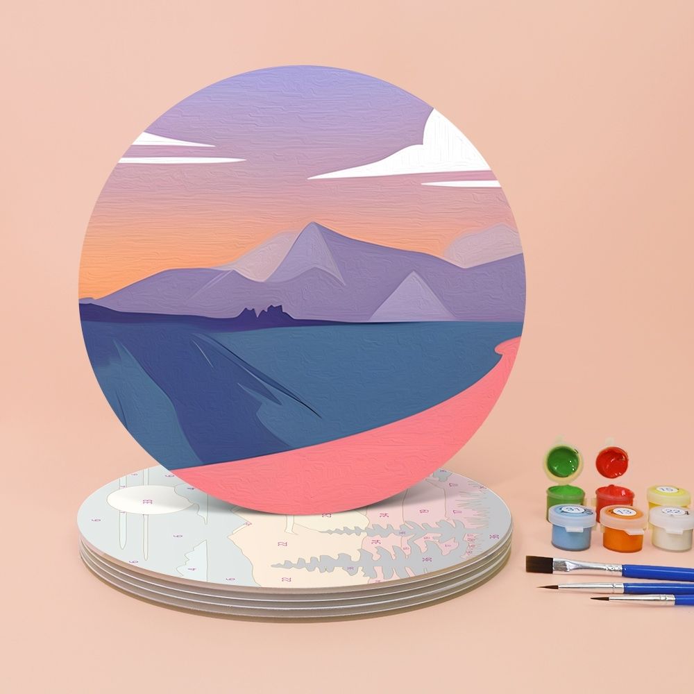 Paint by numbers 8" Placemats (6 pieces) - Nature Vista