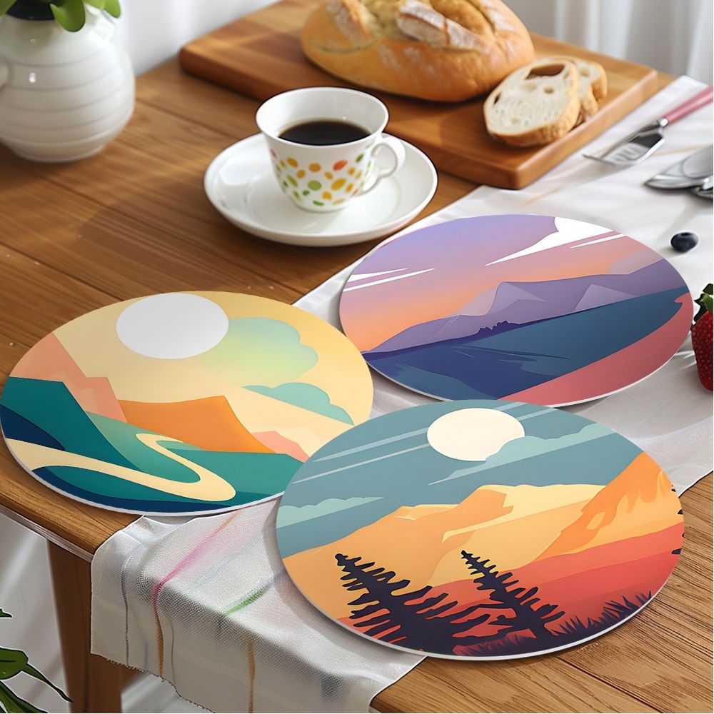 Paint by numbers 8" Placemats (6 pieces) - Nature Vista