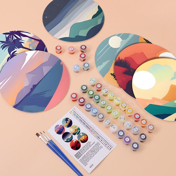 Paint by numbers 8" Placemats (6 pieces) - Nature Vista