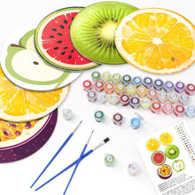 Load image into Gallery viewer, Paint by numbers 8" Placemats (6 pieces) - Tropical Fruit Slice