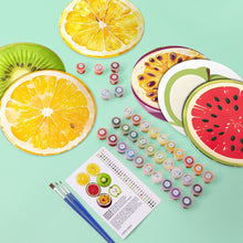 Load image into Gallery viewer, Paint by numbers 8" Placemats (6 pieces) - Tropical Fruit Slice