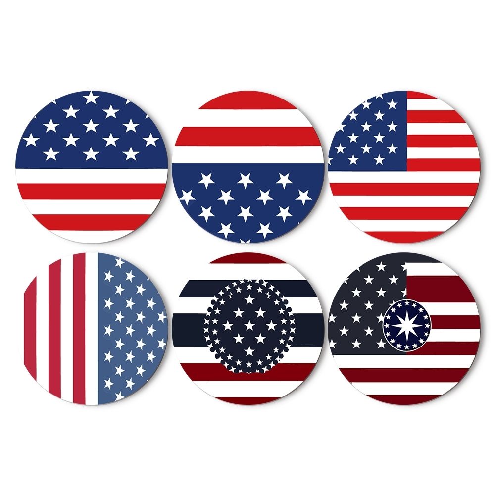 Paint by numbers 8" Placemats (6 pieces) - American Flag