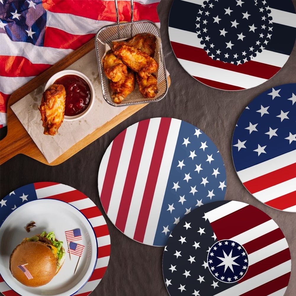 Paint by numbers 8" Placemats (6 pieces) - American Flag