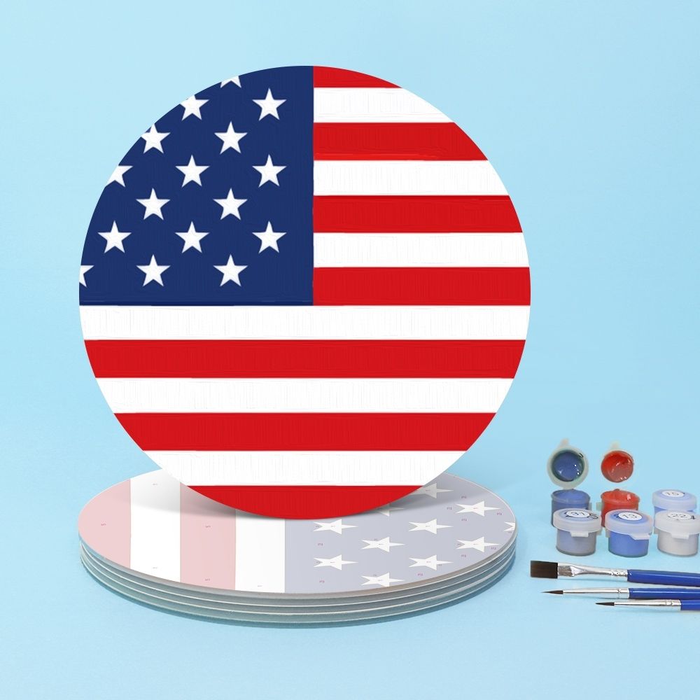 Paint by numbers 8" Placemats (6 pieces) - American Flag
