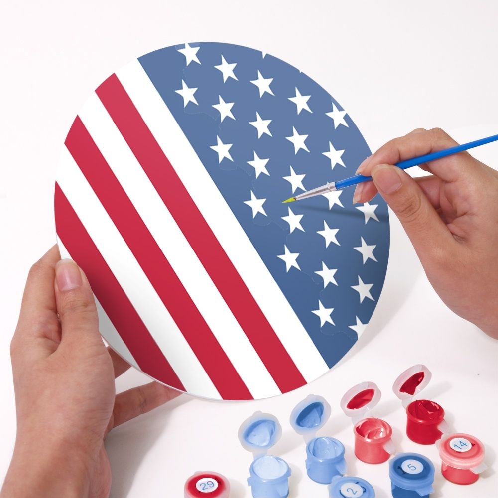 Paint by numbers 8" Placemats (6 pieces) - American Flag