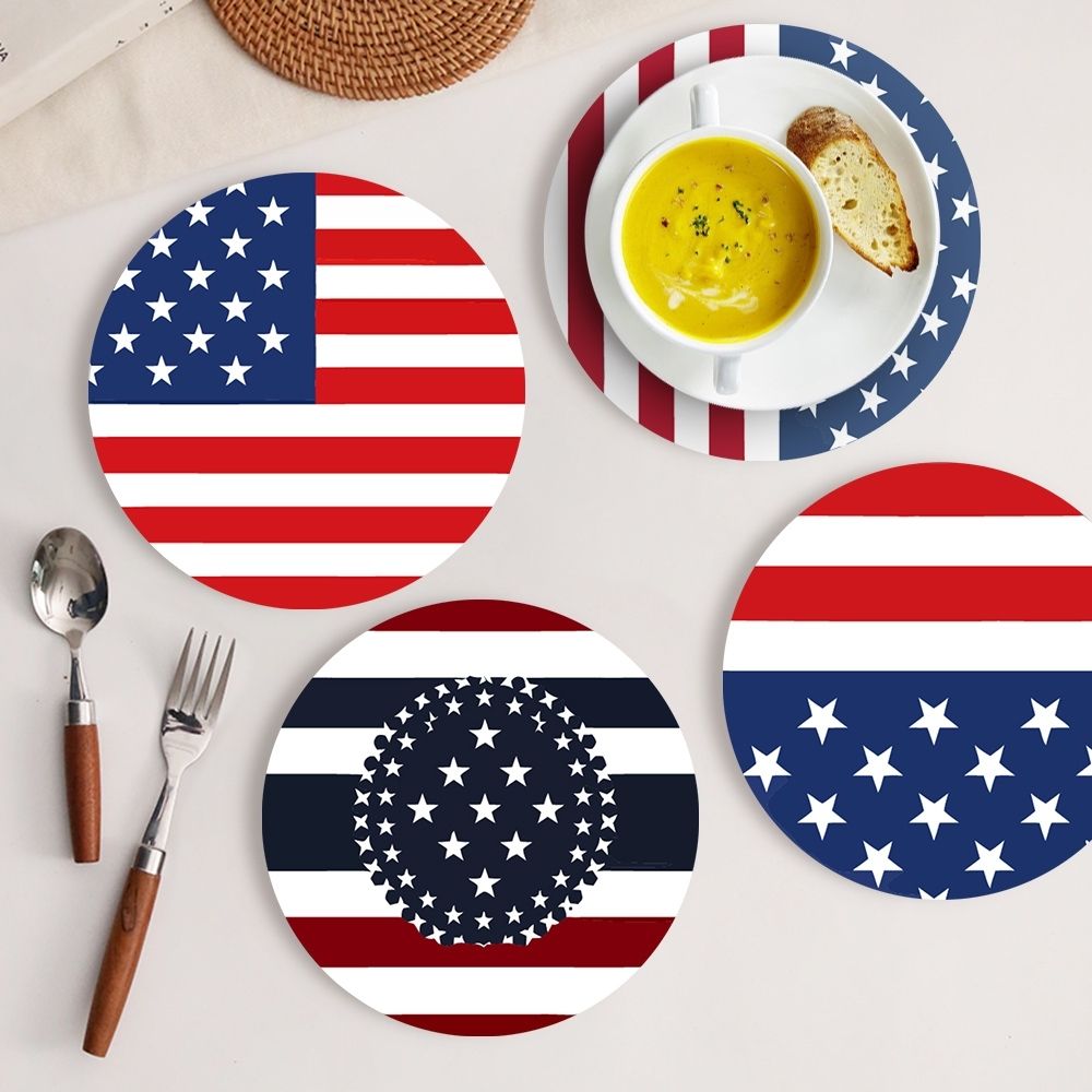 Paint by numbers 8" Placemats (6 pieces) - American Flag