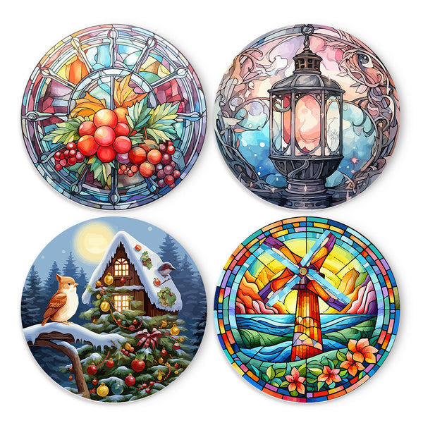 Paint by numbers 8" Placemats (4 pieces) - Holiday and Nature