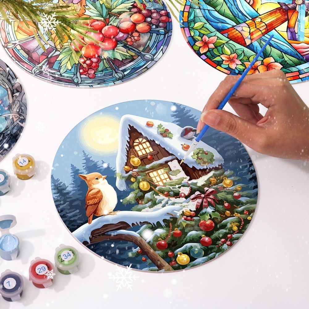 Paint by numbers 8" Placemats (4 pieces) - Holiday and Nature