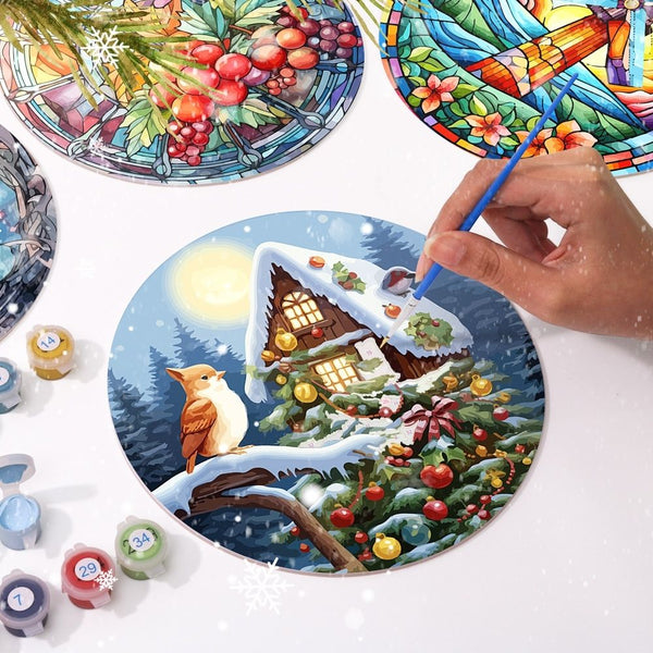 Paint by numbers 8" Placemats (4 pieces) - Holiday and Nature