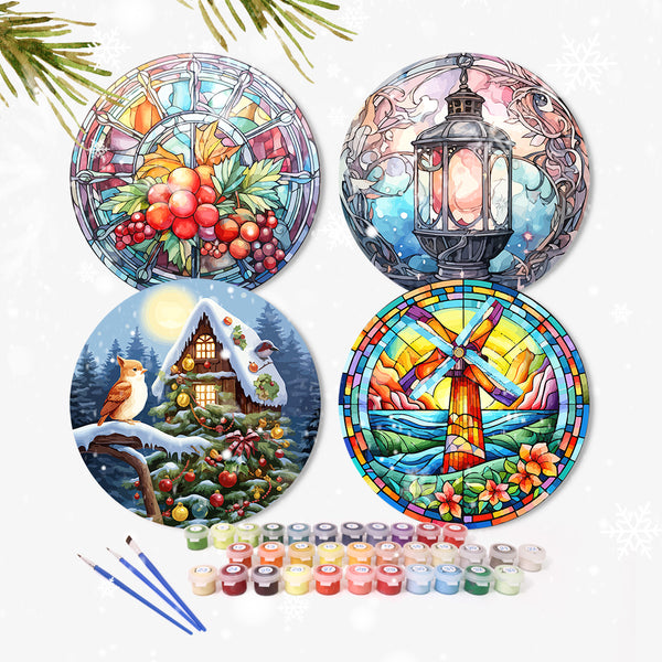 Paint by numbers 8" Placemats (4 pieces) - Holiday and Nature