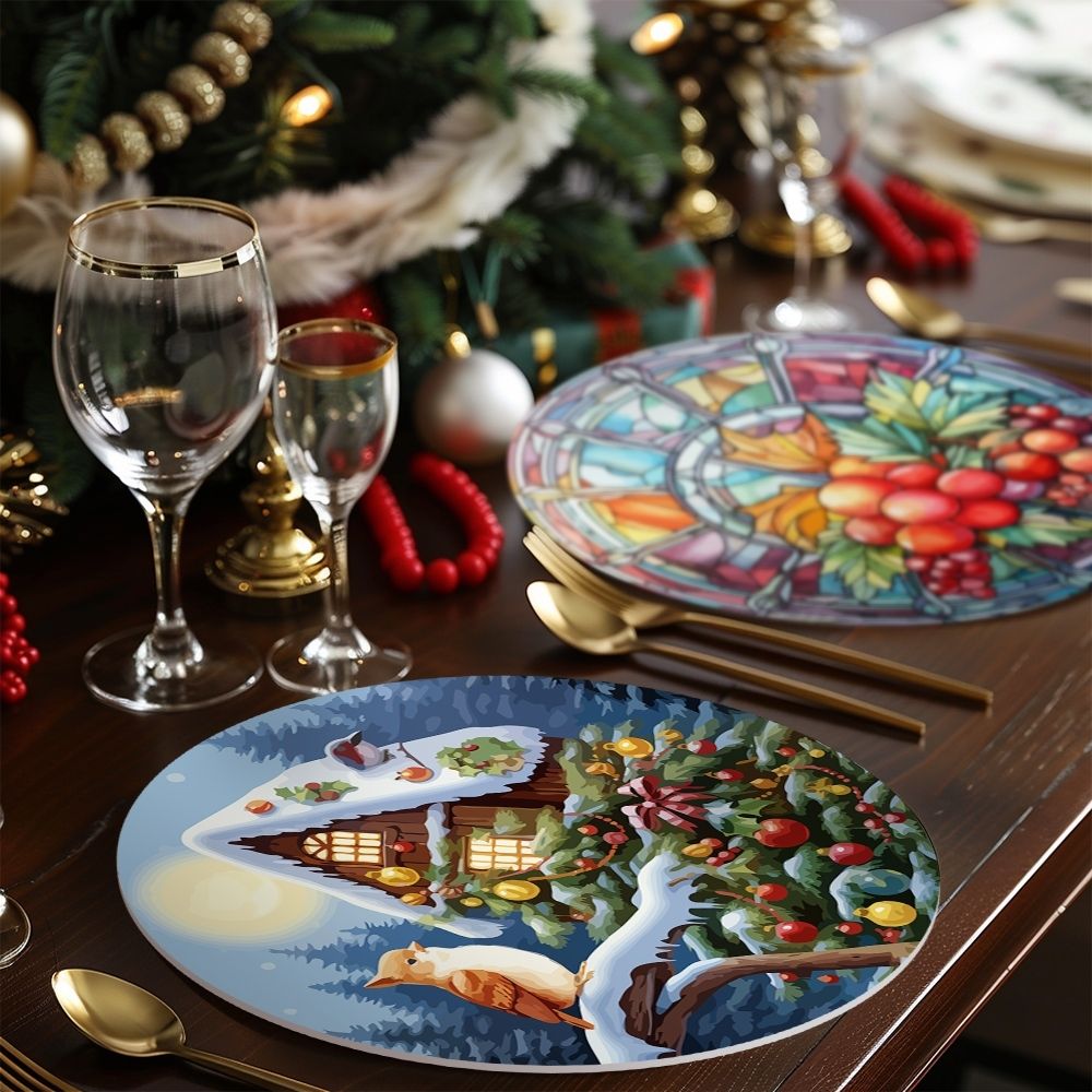 Paint by numbers 8" Placemats (4 pieces) - Holiday and Nature