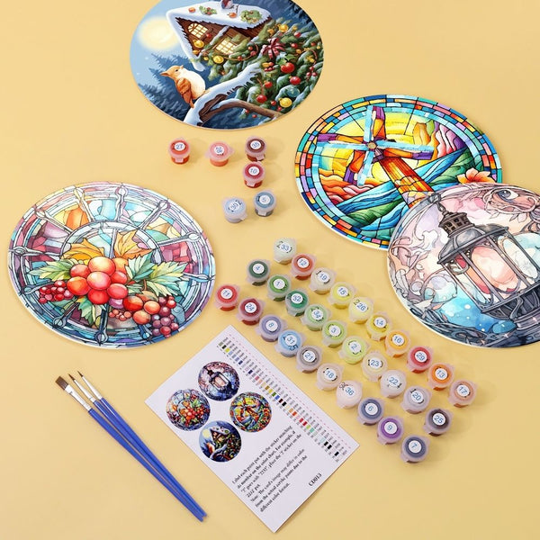 Paint by numbers 8" Placemats (4 pieces) - Holiday and Nature