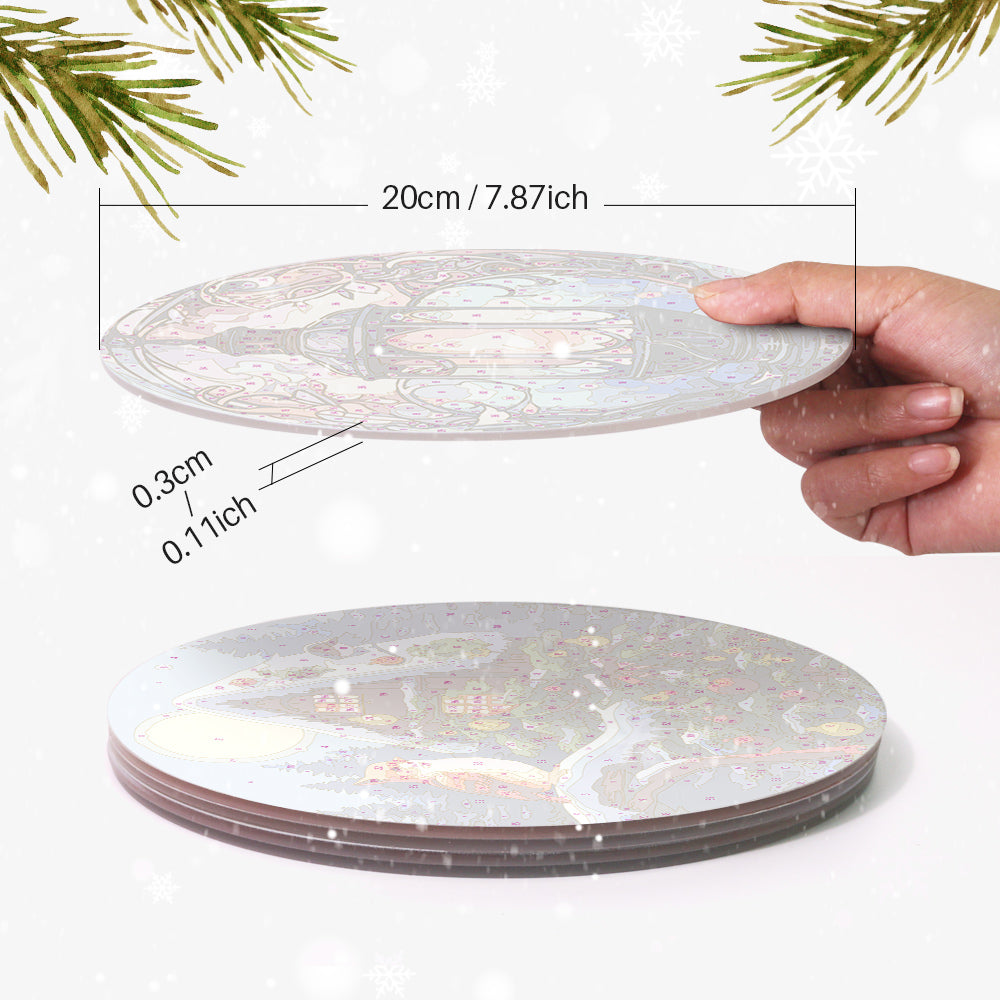 Paint by numbers 8" Placemats (4 pieces) - Holiday and Nature
