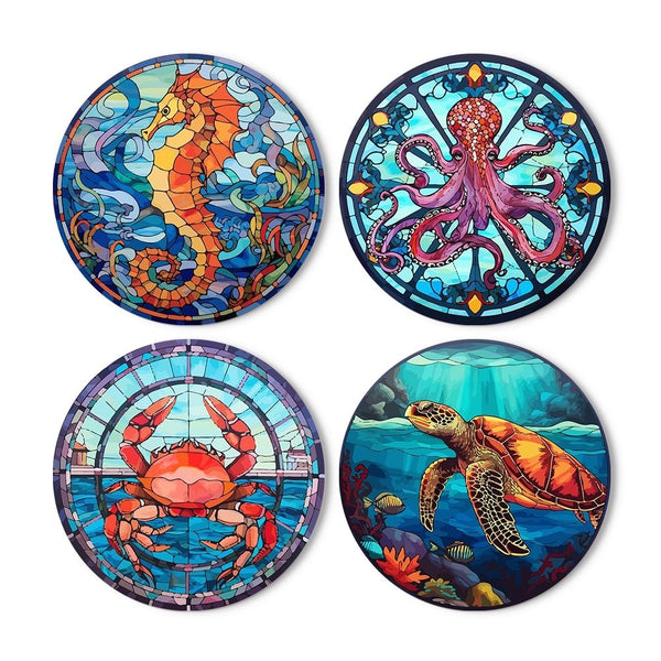 Paint by numbers 8" Placemats (4 pieces) - Ocean Creatures