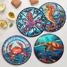 Load image into Gallery viewer, Paint by numbers 8" Placemats (4 pieces) - Ocean Creatures
