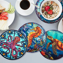Load image into Gallery viewer, Paint by numbers 8" Placemats (4 pieces) - Ocean Creatures