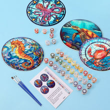 Load image into Gallery viewer, Paint by numbers 8" Placemats (4 pieces) - Ocean Creatures