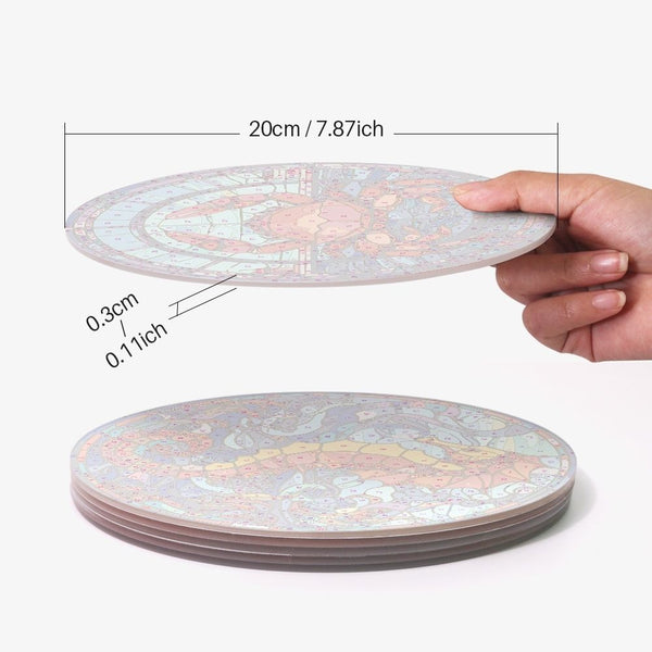 Paint by numbers 8" Placemats (4 pieces) - Ocean Creatures