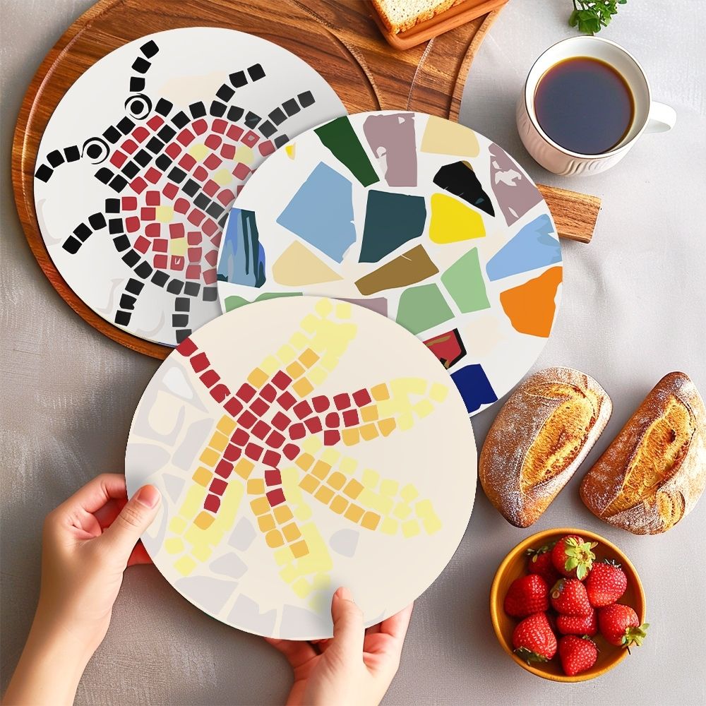 Paint by numbers 8" Placemats (6 pieces) - Decorative Geometric Pattern