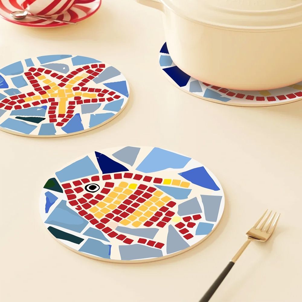 Paint by numbers 8" Placemats (6 pieces) - Decorative Geometric Pattern