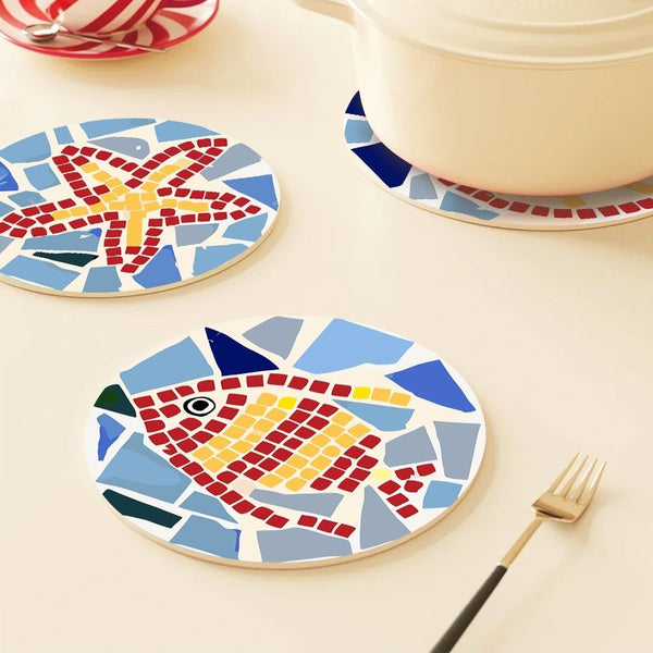 Paint by numbers 8" Placemats (6 pieces) - Decorative Geometric Pattern