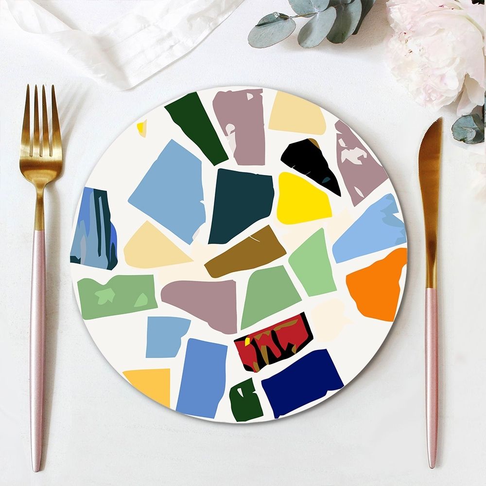 Paint by numbers 8" Placemats (6 pieces) - Decorative Geometric Pattern