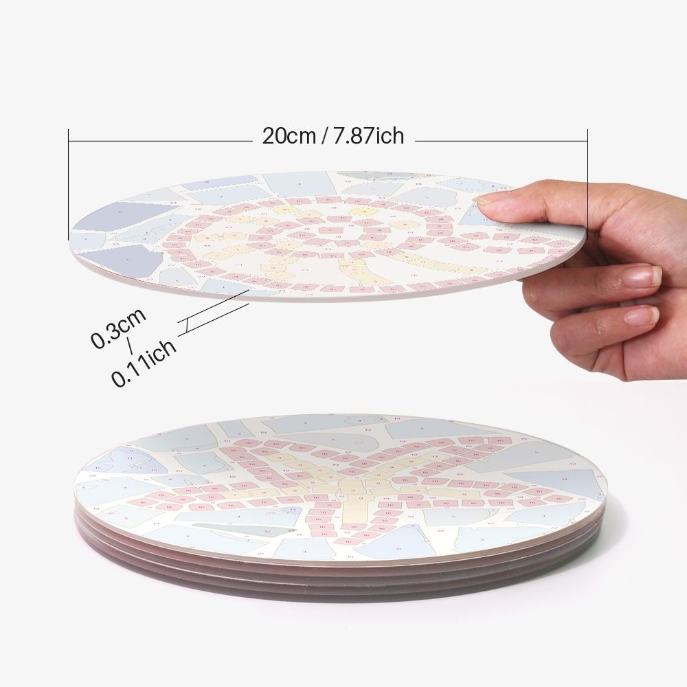 Paint by numbers 8" Placemats (6 pieces) - Decorative Geometric Pattern