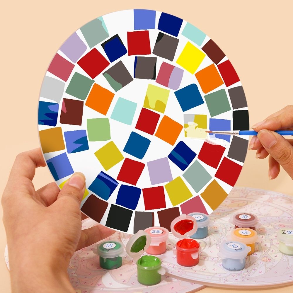 Paint by numbers 8" Placemats (6 pieces) - Modern Geometric