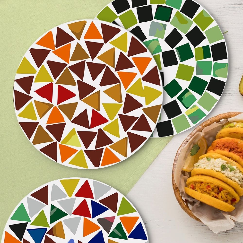 Paint by numbers 8" Placemats (6 pieces) - Modern Geometric