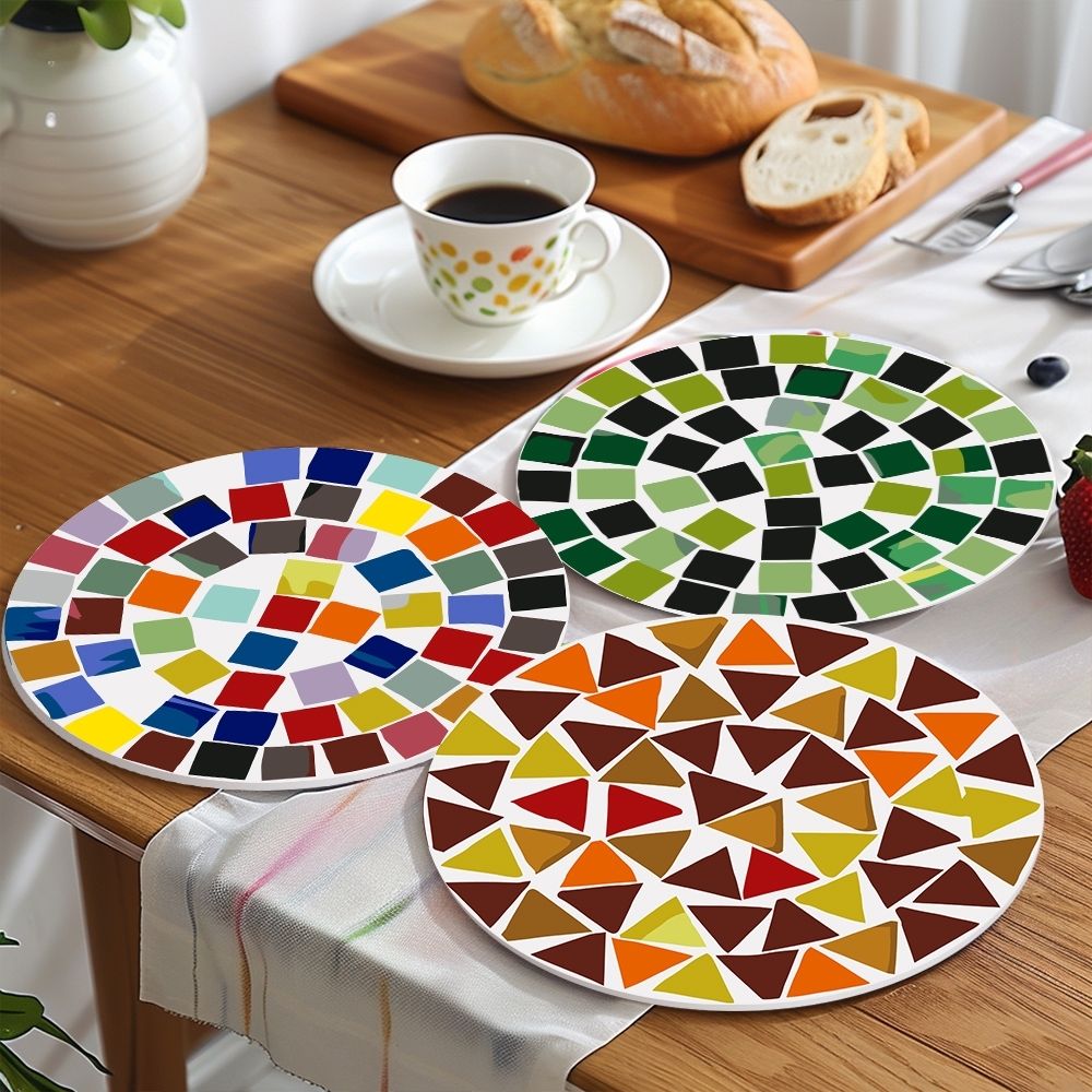 Paint by numbers 8" Placemats (6 pieces) - Modern Geometric