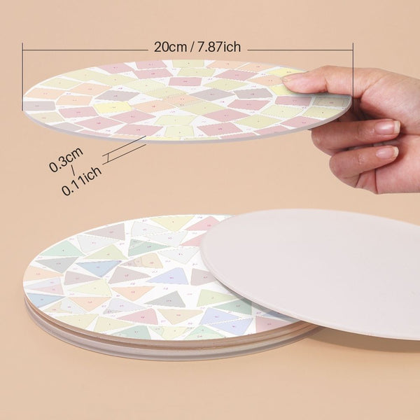 Paint by numbers 8" Placemats (6 pieces) - Modern Geometric
