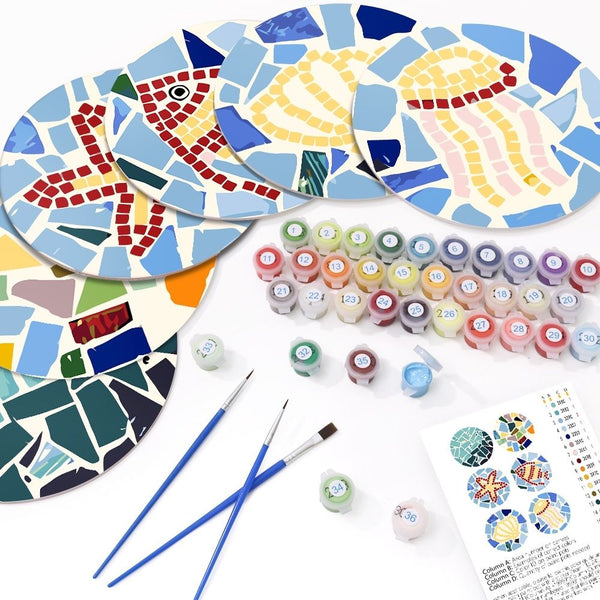 Paint by numbers 8" Placemats (6 pieces) - Mediterranean Style